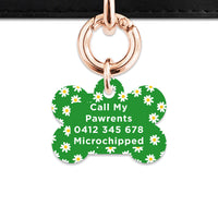 Bailey And Bone Pet Tag Green Daisy Pattern Pet Tag