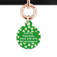 Bailey And Bone Pet Tag Green Daisy Pattern Pet Tag
