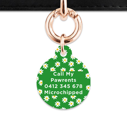 Bailey And Bone Pet Tag Green Daisy Pattern Pet Tag
