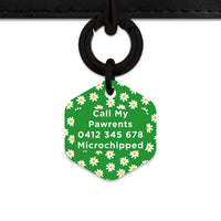 Bailey And Bone Pet Tag Green Daisy Pattern Pet Tag
