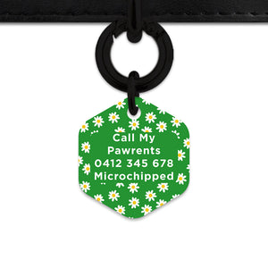 Bailey And Bone Pet Tag Green Daisy Pattern Pet Tag