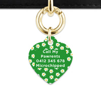 Bailey And Bone Pet Tag Green Daisy Pattern Pet Tag