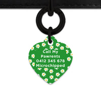 Bailey And Bone Pet Tag Green Daisy Pattern Pet Tag