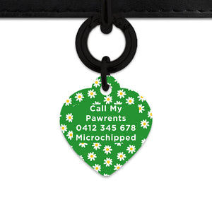 Bailey And Bone Pet Tag Green Daisy Pattern Pet Tag
