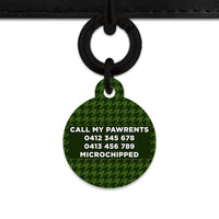 Bailey And Bone Pet Tag Green Houndstooth Pet Tag