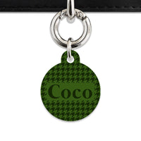 Bailey And Bone Pet Tag Green Houndstooth Pet Tag