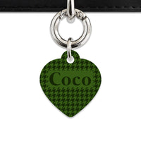 Bailey And Bone Pet Tag Green Houndstooth Pet Tag