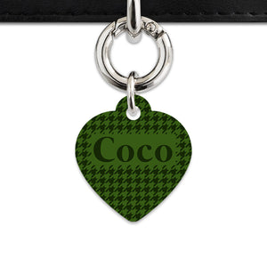Bailey And Bone Pet Tag Green Houndstooth Pet Tag