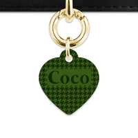 Bailey And Bone Pet Tag Green Houndstooth Pet Tag