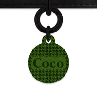 Bailey And Bone Pet Tag Green Houndstooth Pet Tag