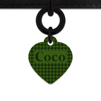 Bailey And Bone Pet Tag Green Houndstooth Pet Tag