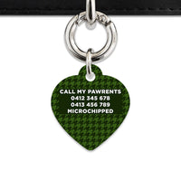 Bailey And Bone Pet Tag Green Houndstooth Pet Tag
