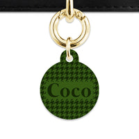 Bailey And Bone Pet Tag Green Houndstooth Pet Tag