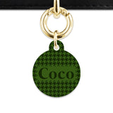 Bailey And Bone Pet Tag Green Houndstooth Pet Tag
