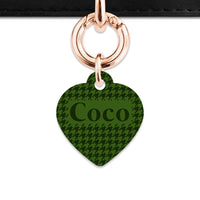 Bailey And Bone Pet Tag Green Houndstooth Pet Tag