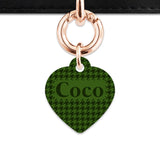 Bailey And Bone Pet Tag Green Houndstooth Pet Tag