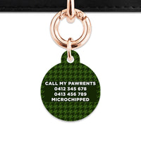Bailey And Bone Pet Tag Green Houndstooth Pet Tag