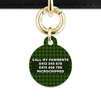 Bailey And Bone Pet Tag Green Houndstooth Pet Tag