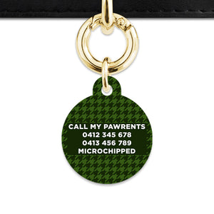 Bailey And Bone Pet Tag Green Houndstooth Pet Tag