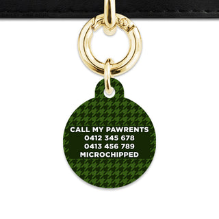 Bailey And Bone Pet Tag Green Houndstooth Pet Tag