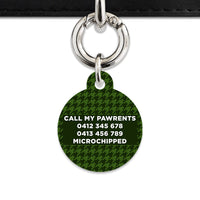 Bailey And Bone Pet Tag Green Houndstooth Pet Tag