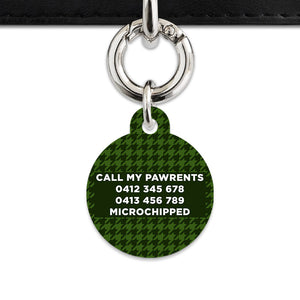 Bailey And Bone Pet Tag Green Houndstooth Pet Tag
