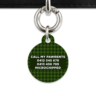 Bailey And Bone Pet Tag Green Houndstooth Pet Tag