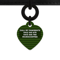 Bailey And Bone Pet Tag Green Houndstooth Pet Tag