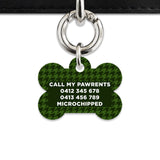 Bailey And Bone Pet Tag Green Houndstooth Pet Tag