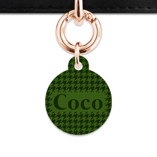 Bailey And Bone Pet Tag Green Houndstooth Pet Tag