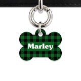 Bailey And Bone Pet Tag Green Plaid Pet Tag