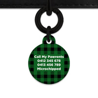 Bailey And Bone Pet Tag Green Plaid Pet Tag