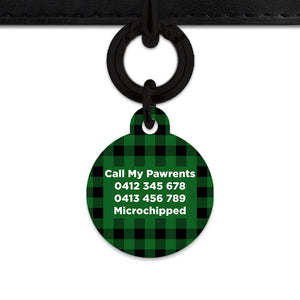 Bailey And Bone Pet Tag Green Plaid Pet Tag
