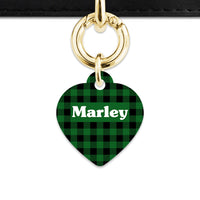 Bailey And Bone Pet Tag Green Plaid Pet Tag