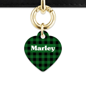 Bailey And Bone Pet Tag Green Plaid Pet Tag