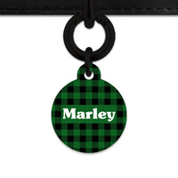 Bailey And Bone Pet Tag Green Plaid Pet Tag