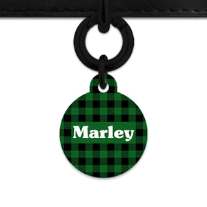 Bailey And Bone Pet Tag Green Plaid Pet Tag