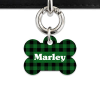 Bailey And Bone Pet Tag Green Plaid Pet Tag