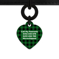 Bailey And Bone Pet Tag Green Plaid Pet Tag