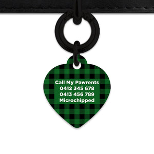 Bailey And Bone Pet Tag Green Plaid Pet Tag
