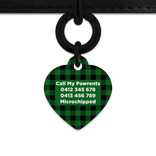 Bailey And Bone Pet Tag Green Plaid Pet Tag