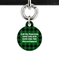 Bailey And Bone Pet Tag Green Plaid Pet Tag