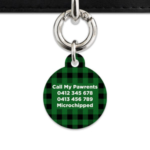 Bailey And Bone Pet Tag Green Plaid Pet Tag
