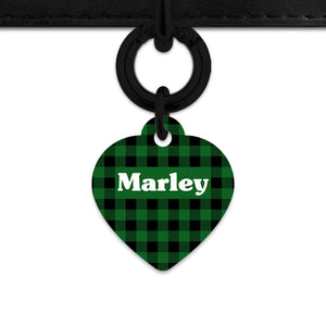 Bailey And Bone Pet Tag Green Plaid Pet Tag