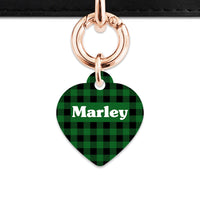 Bailey And Bone Pet Tag Green Plaid Pet Tag