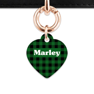 Bailey And Bone Pet Tag Green Plaid Pet Tag