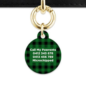 Bailey And Bone Pet Tag Green Plaid Pet Tag