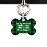 Bailey And Bone Pet Tag Green Plaid Pet Tag