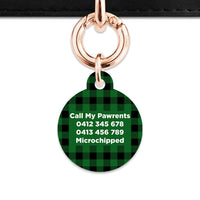 Bailey And Bone Pet Tag Green Plaid Pet Tag