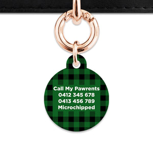 Bailey And Bone Pet Tag Green Plaid Pet Tag